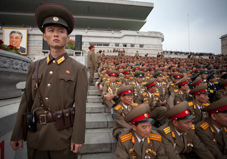 the north korean army. Members of the he North Korean