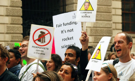 Science is Vital rally outside Treasury