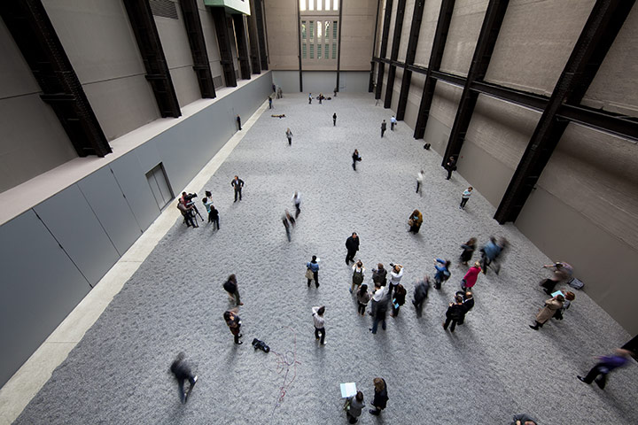  Turbine Hall: Aerial view of the 'Sunflower Seeds' in Turbine Hall