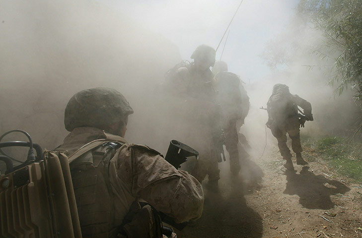 24 hours in pictures: us marines patrol remote part of helmand province