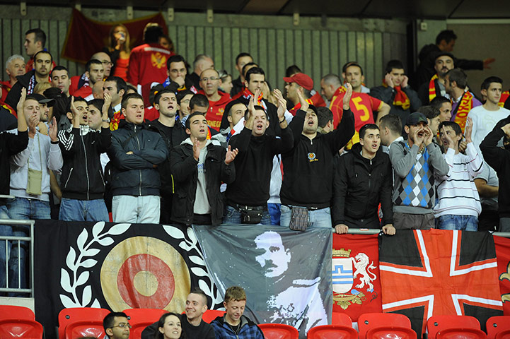 England v Montenegro: The Montenegro fans make themselves heard before kick-off