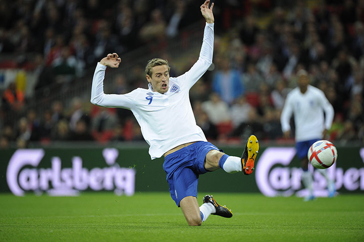 England v Montenegro 2: Peter Crouch misses a chance to score for England