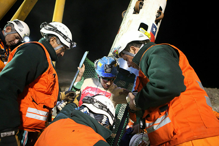chile miners rescued:  Jimmy Sanchez rescued