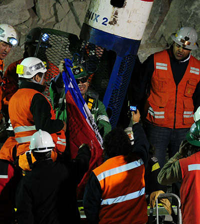 Chile miners rescue: Seventh miner Jose Ojeda steps out of the Fenix capsule