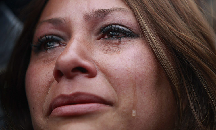 Chile miners rescue: Roxana Gomez, daughter of rescued miner Mario Gomez, cries