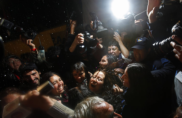Rescued Chile miners: Relatives and friends of 33 freed miners celebrate the rescue of the miners
