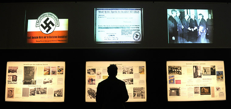 berlin hitler exhibition : Posters on display 