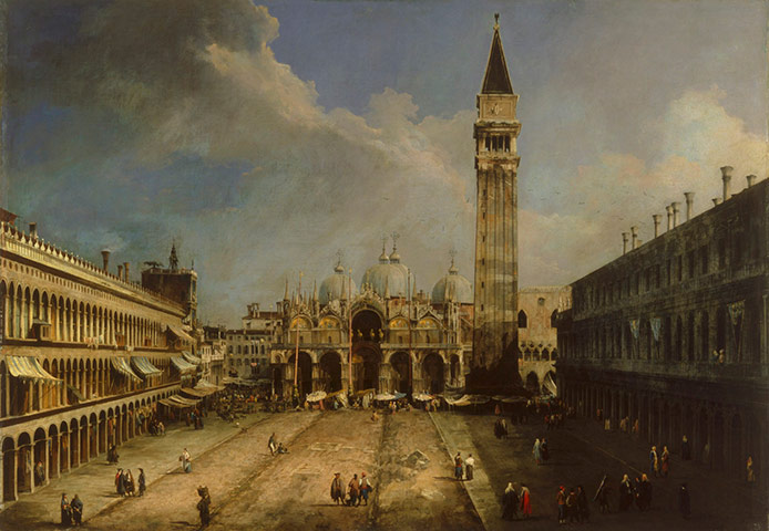 Canaletto and His Rivals: The Piazza San Marco, looking East, about 1723, by Canaletto