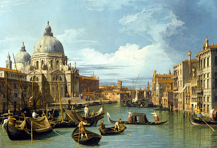 Canaletto and His Rivals: The Entrance to the Grand Canal, looking West, by Canaletto