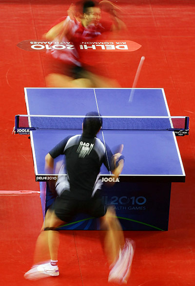 CWG final day: Zi Yang (top) of Singapore and Ning Gao (bottom) of Singapore
