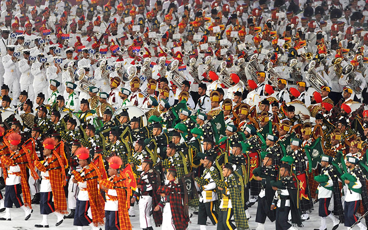 24hours: Musicians perform during the 2010 Commonwealth Games Closing Ceremon