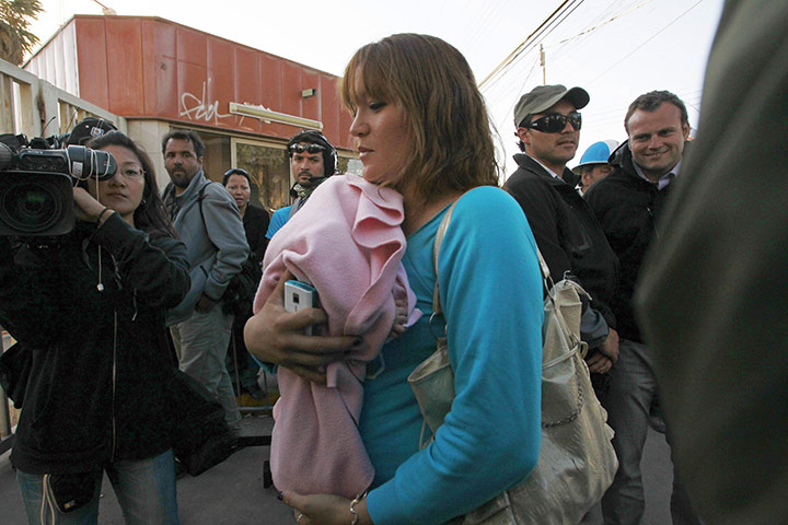 chile miners go home: Elizabeth Segovia, wife of freed miner Ariel Ticona