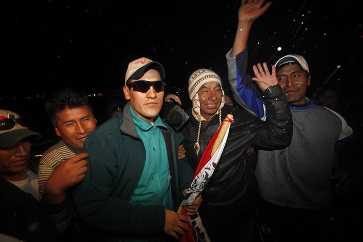 chile miners go home: Carlos Mamani