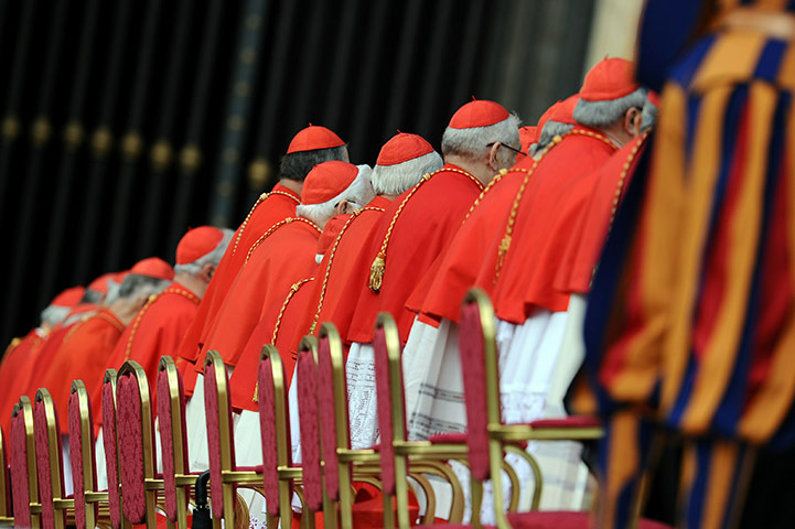 Canonisation ceremony: Cardinals attend a canonisation mass led by Pope Benedict XVI 