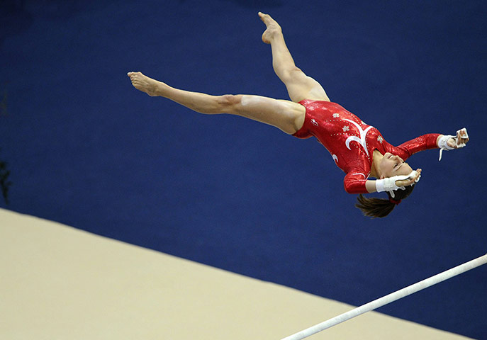 Gymnastics championships: Canada's Kristina Vaculik competes on the uneven bars