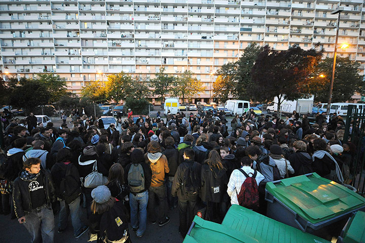 strikes in france: high school students protest in toulouose