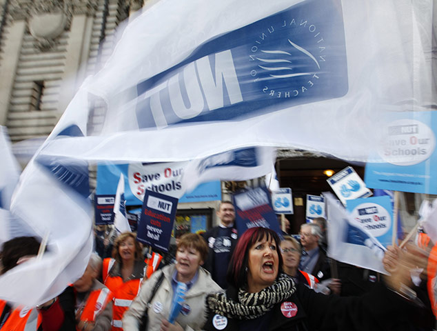 cuts protest in london: Union member demonstrating against budget cuts