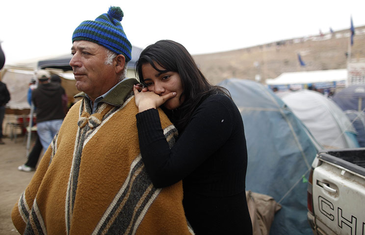 From the agencies: Natacha Pisarenko at the camp outside the San Jose mine near Copiapo, Chile