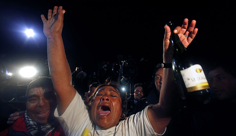 From the agencies: Natacha Pisarenko at the camp outside the San Jose mine near Copiapo, Chile