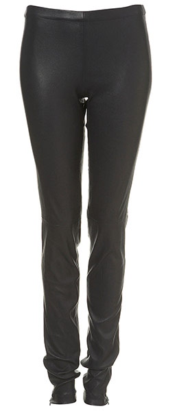 Leather trousers: Black leather trousers by Topshop
