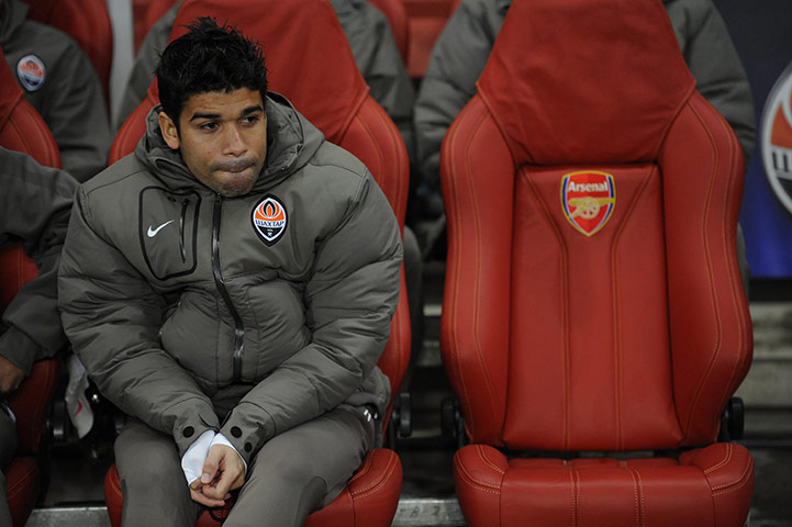 Arsenal v Shakhtar: Ex-Arsenal player Eduardo sits on the bench when he 