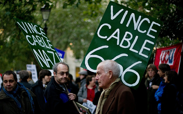 Protests against CSR: People protest against government cuts