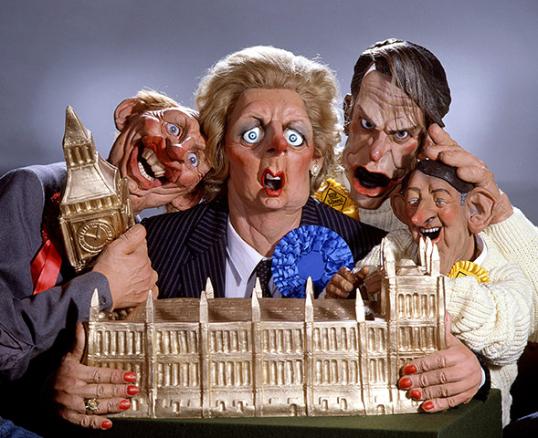 Margaret Thatcher: 1987: Spitting Image puppets of Margaret Thatcher, Neil Kinnock