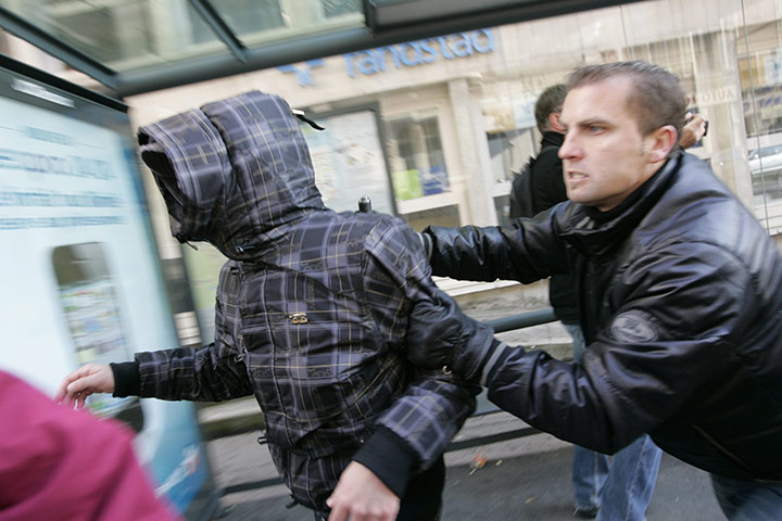 France Strike Update: Policemen arrest a young man in Nancy, France Pension Law Reform