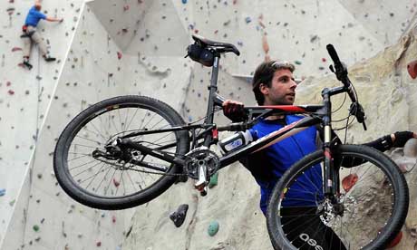Mark Beaumont at Ratho's indoor climbing centre