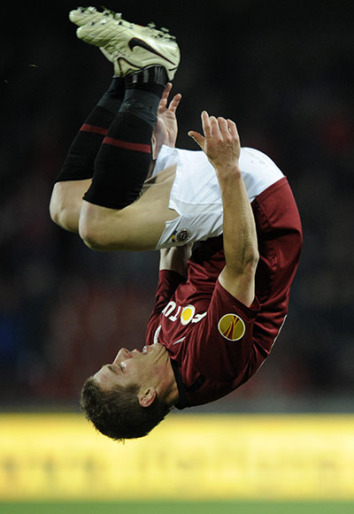 Europa League: Juraj Kucka celebrates scoring