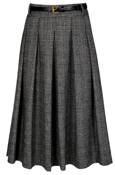 Key trends: full skirts: Grey tweed skirt