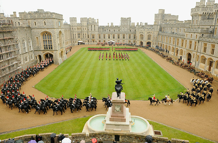 Emir of Qatar state visit: View from the Cannonade across the quadrangle of Windsor Castle 