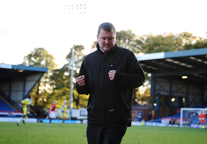 FC United: FC United of Manchester Karl Marginson celebrates victory 