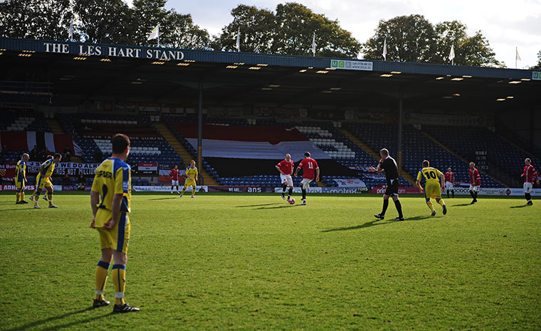 FC United: FC United players kick off their FA Cup 4th Qualifying round match
