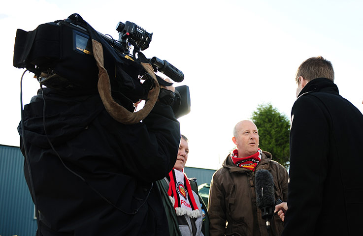 FC United: FC United of Manchester fans interviewed before kick off 