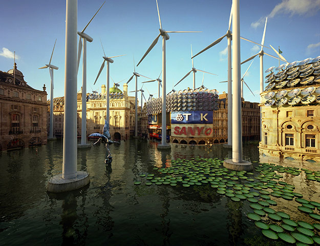 London Future images: Londons busiest thoroughfare is a haven of calm as water levels rise 