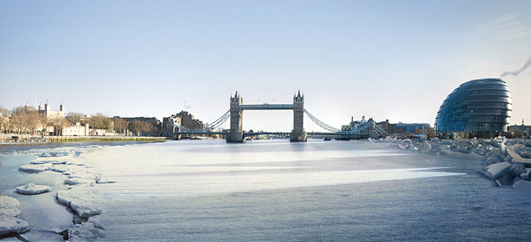 London Future images: The frezes Thames every winter and becomes the countrys longest