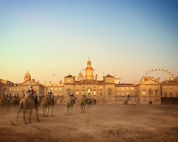 London Future images: Horse Guards Parade, horses have been replaced by camels