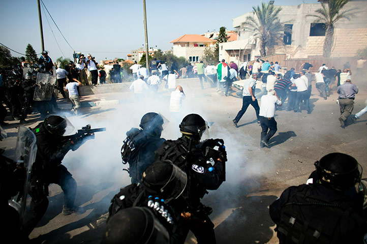 Israel Protest: Israeli riot police shoot tear gas during clashes in Umm el-Fahm