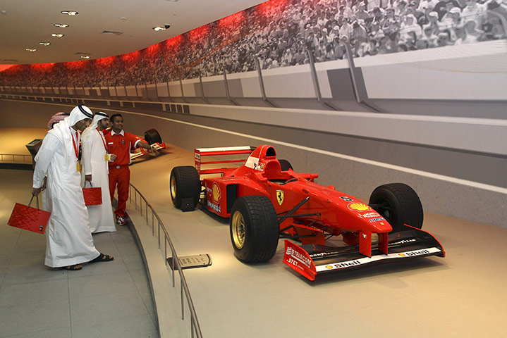 Ferrari World: Visitors attend the opening of Ferrari World in Abu Dhabi