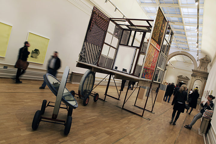 Art: Visitors wander through the exhibition at Nottingham Castle