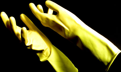 Rubber gloves Who wears the Marigolds in your house