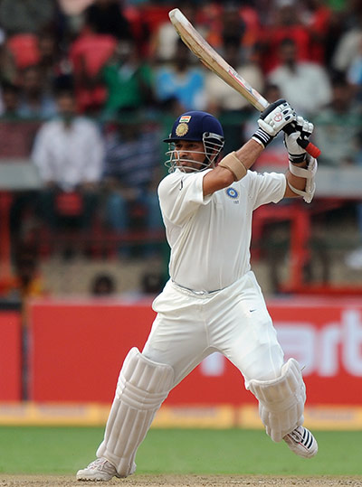 cricket: Indian cricketer Sachin Tendulkar plays