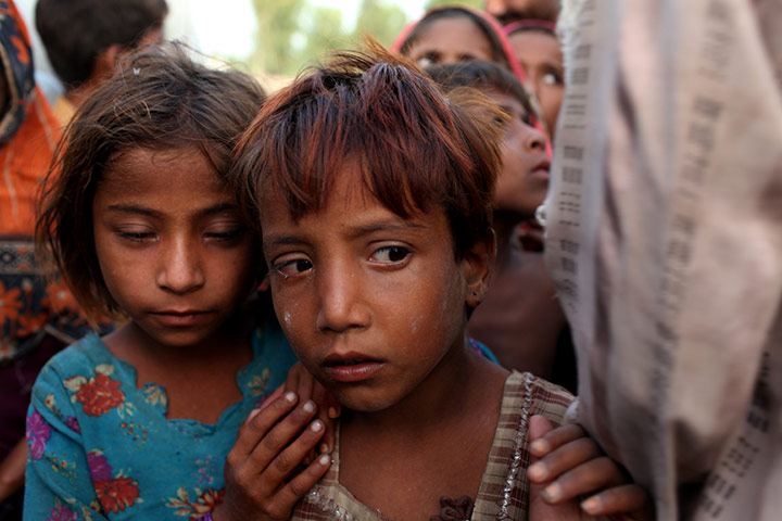 Pakistan floods- Punjab: Children from Chah Muslim Khan