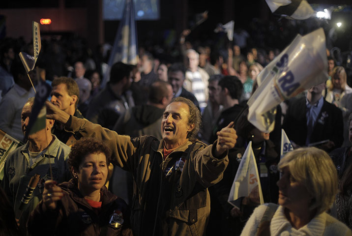 Brazil elections: Supporters of Jose Serra