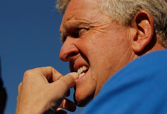 Ryder Cup Day 4: Colin Montgomerie bites nails watching the 14th hole