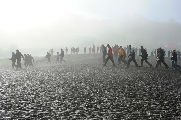 Ryder Cup 4 Jenkins: Spectators make their way in the mist and mud Ryder Cup 2010 4