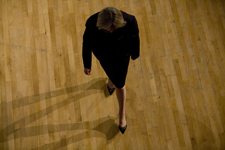 Conservative Conference 2: Theresa May leaves stage after speech