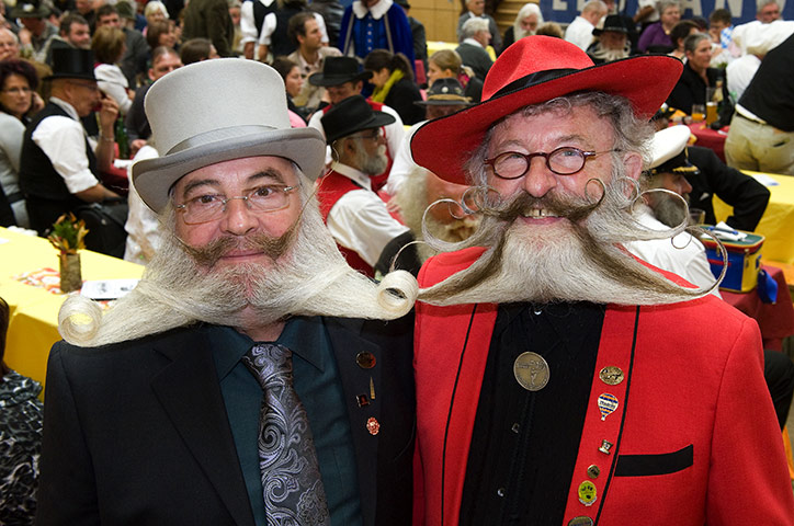 Beard championships: Hans Peter Weis, left, and Gerhard Knapp pose for photographers