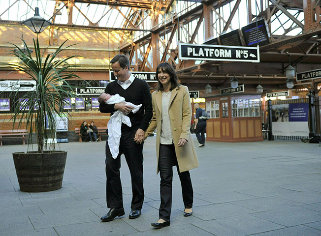 conservative 4: Prime Minister David Cameron and wife Samantha with Florence Rose